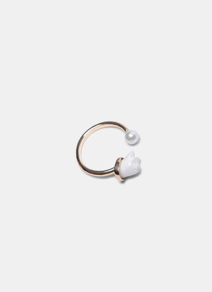 Mini Cat and Pearl Ring