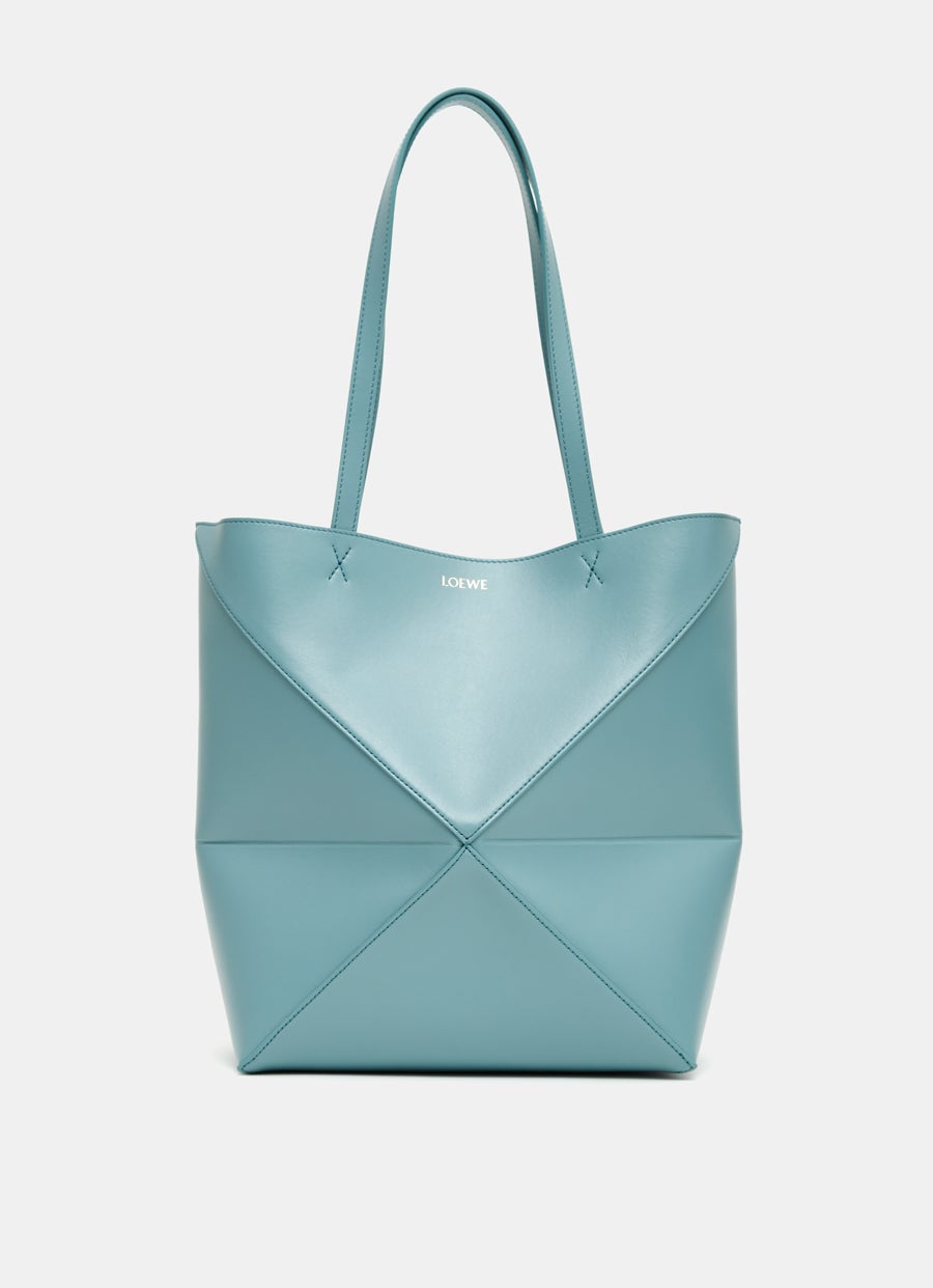 Medium Puzzle Fold Tote Bag in shiny calfskin