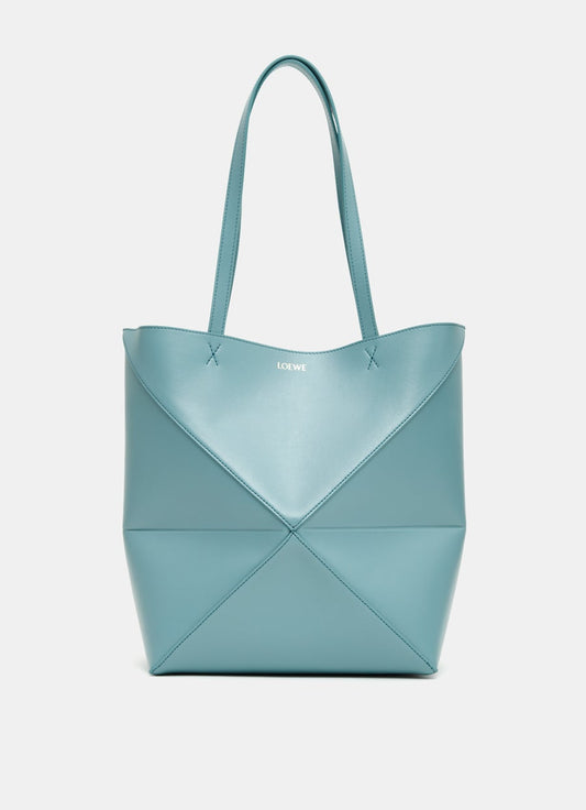 Medium Puzzle Fold Tote Bag in shiny calfskin