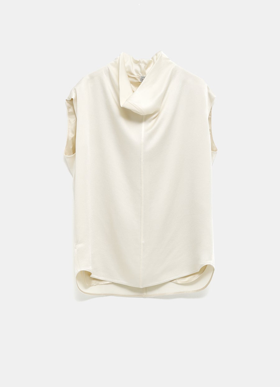 Sleeveless Funnel-Neck Top