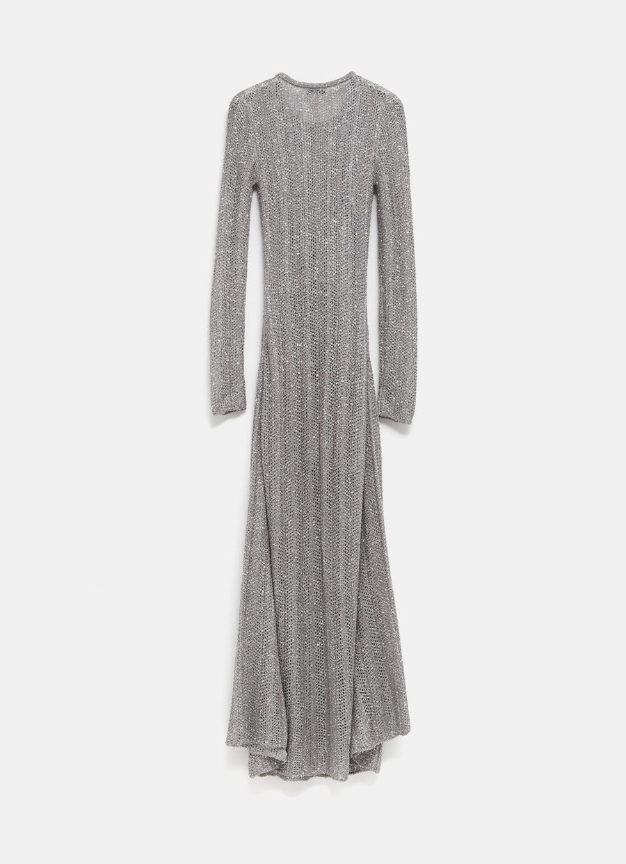 Long Sequin Knit Dress